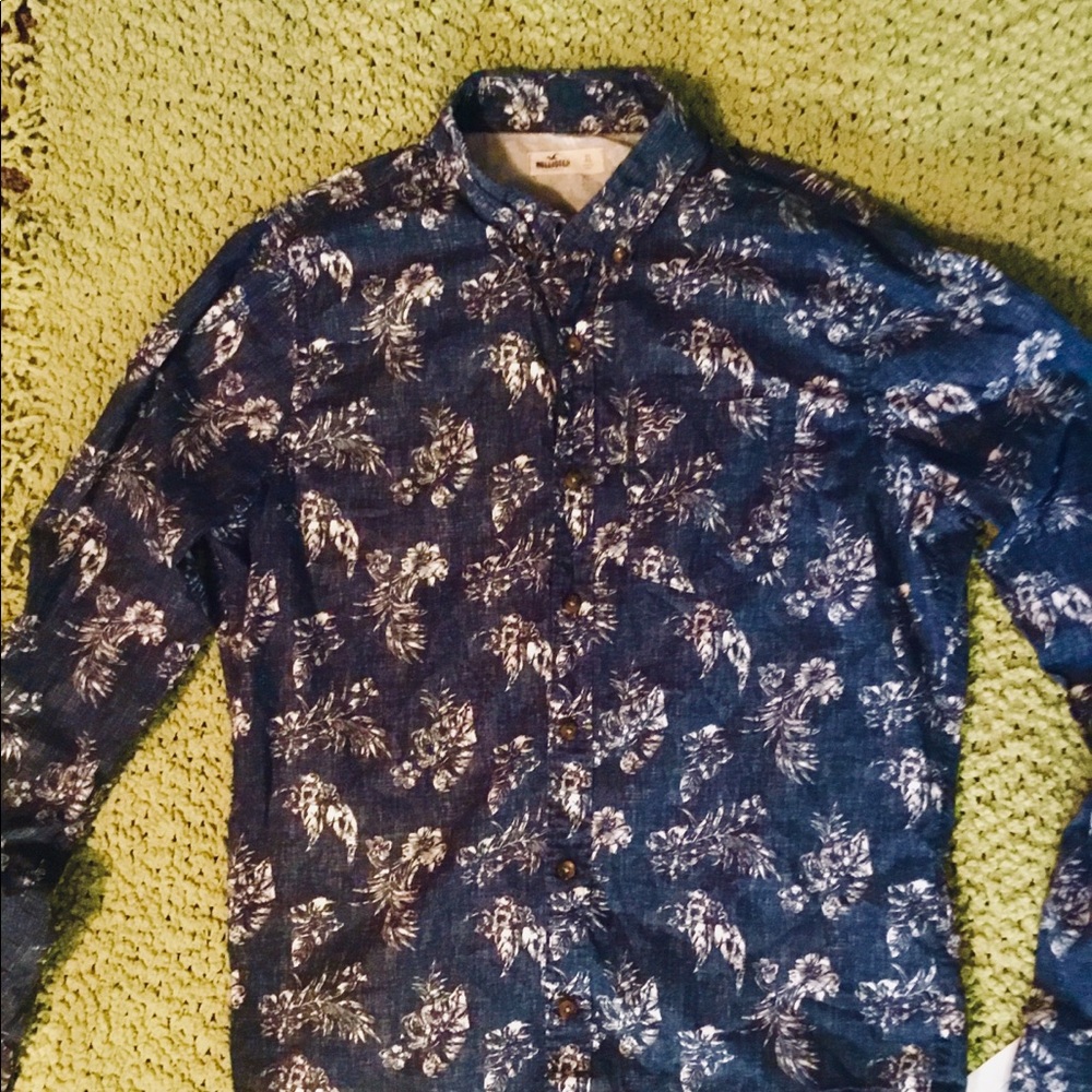 Mens Long Sleeve Hollister Button Up Shirt